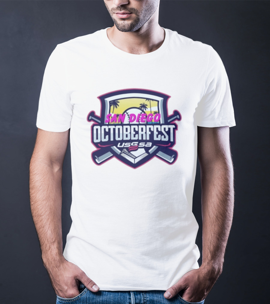 USSSA San Diego Oktoberfest Baseball Event Palms Sunset T-Shirt