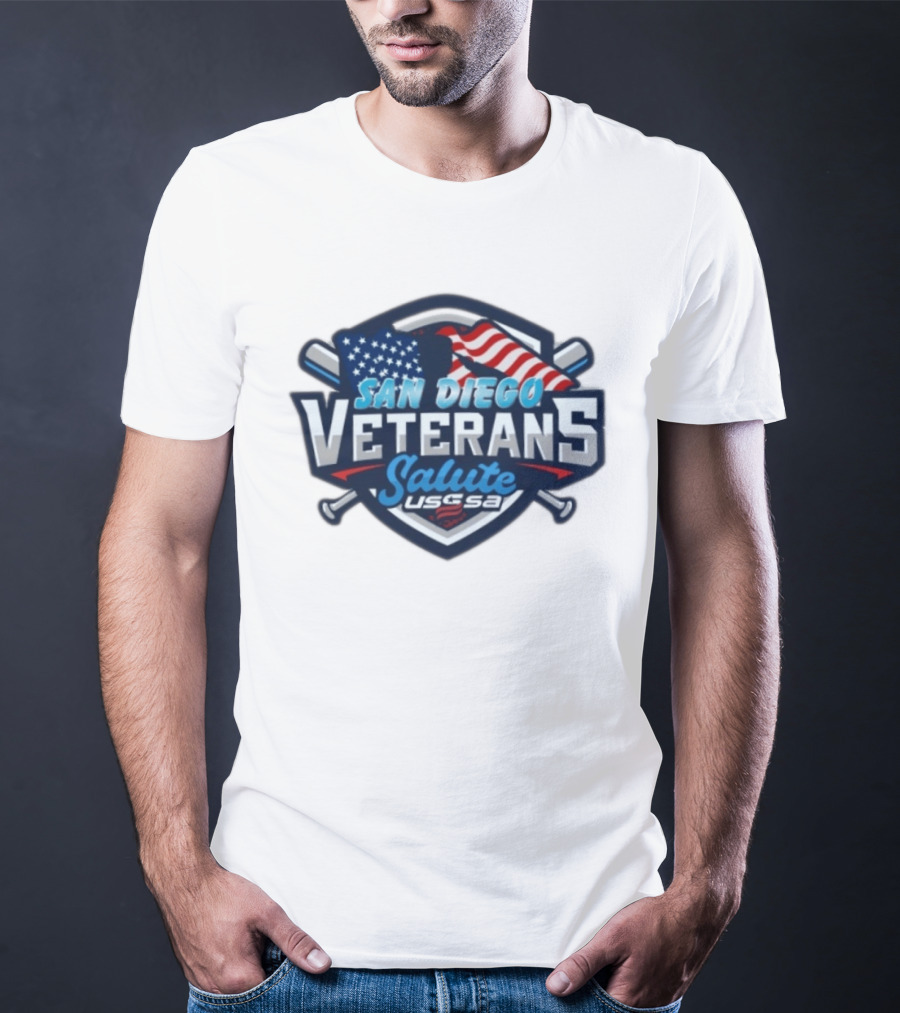 San Diego Veterans Salute USSSA Baseball Event American Flag T-Shirt