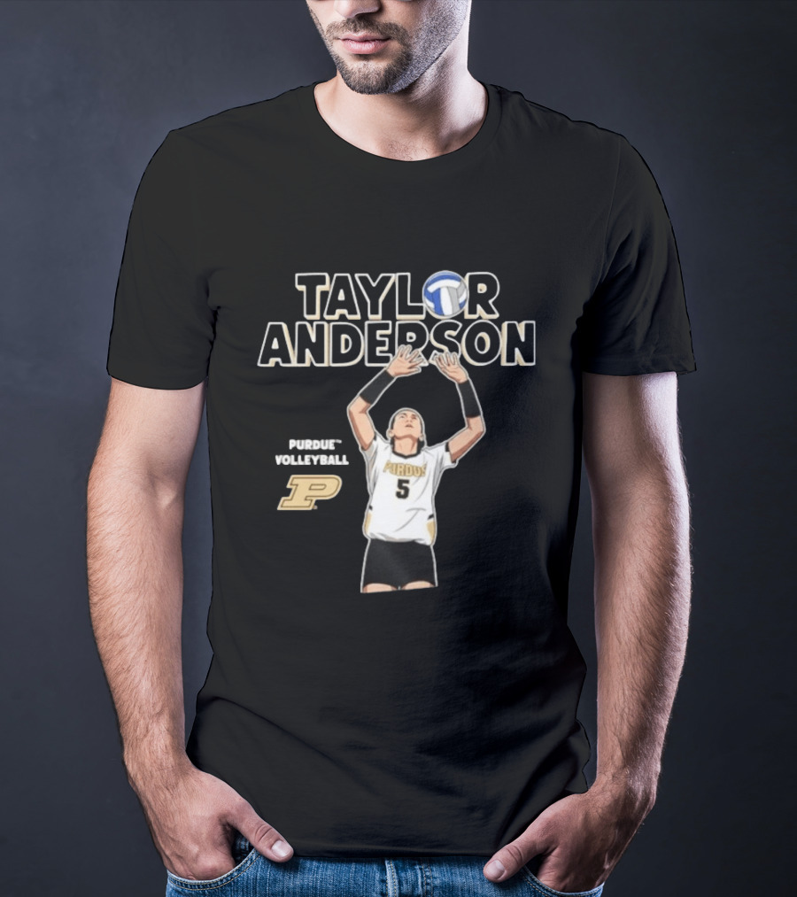Purdue Volleyball Taylor Anderson Number 5 T-Shirt