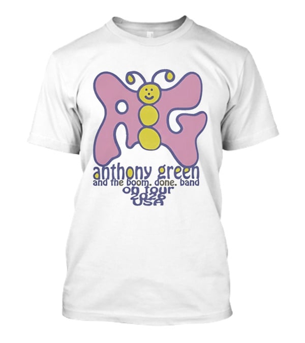 Anthony Green And The Boom Done Band On Tour 2026 Usa Butterfly T-Shirt