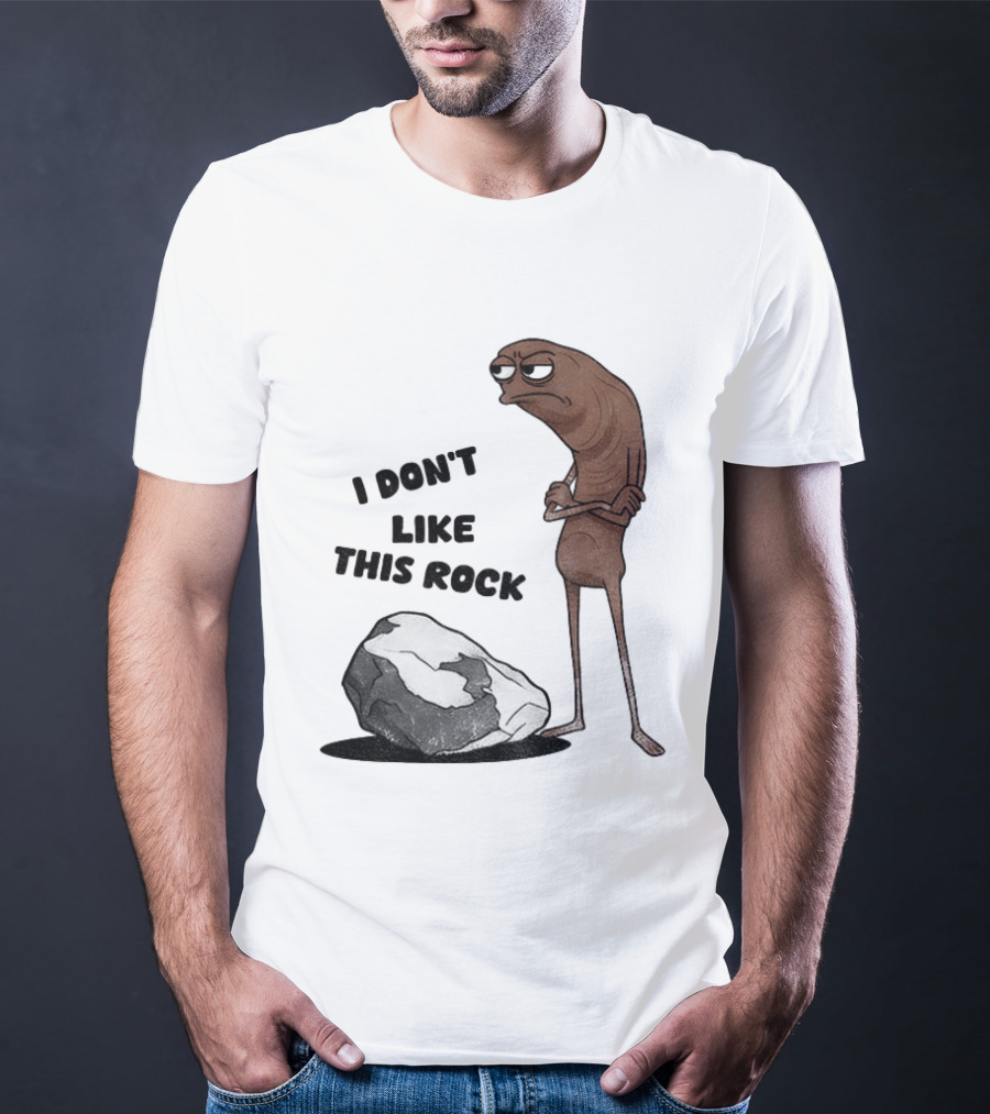 Marcus The Worm I Don't Like This Rock Grumpy Cartoon Expression T-Shirt