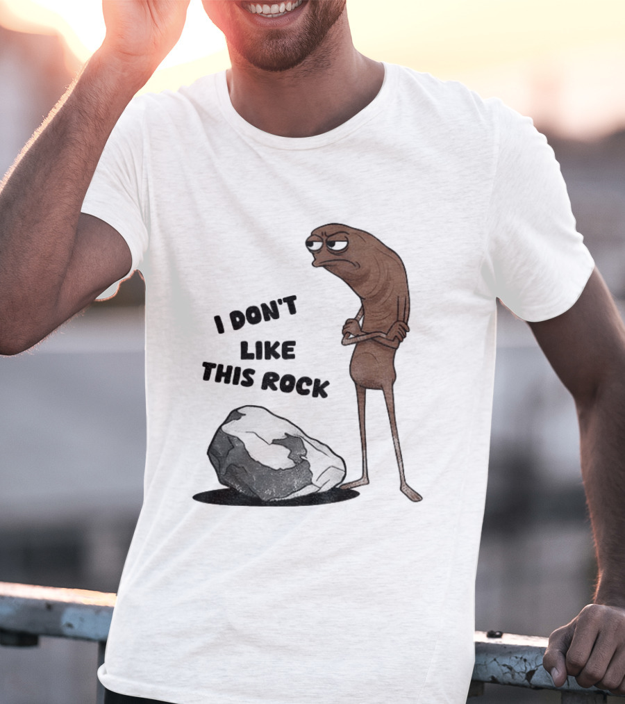 Marcus The Worm I Don't Like This Rock Grumpy Cartoon Expression T-Shirt