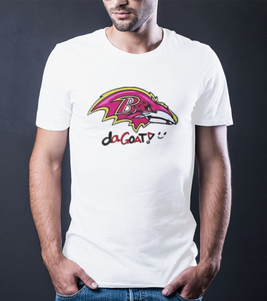 Baltimore Ravens Da Goat Pink Heroes Fighting Cancer T-Shirt