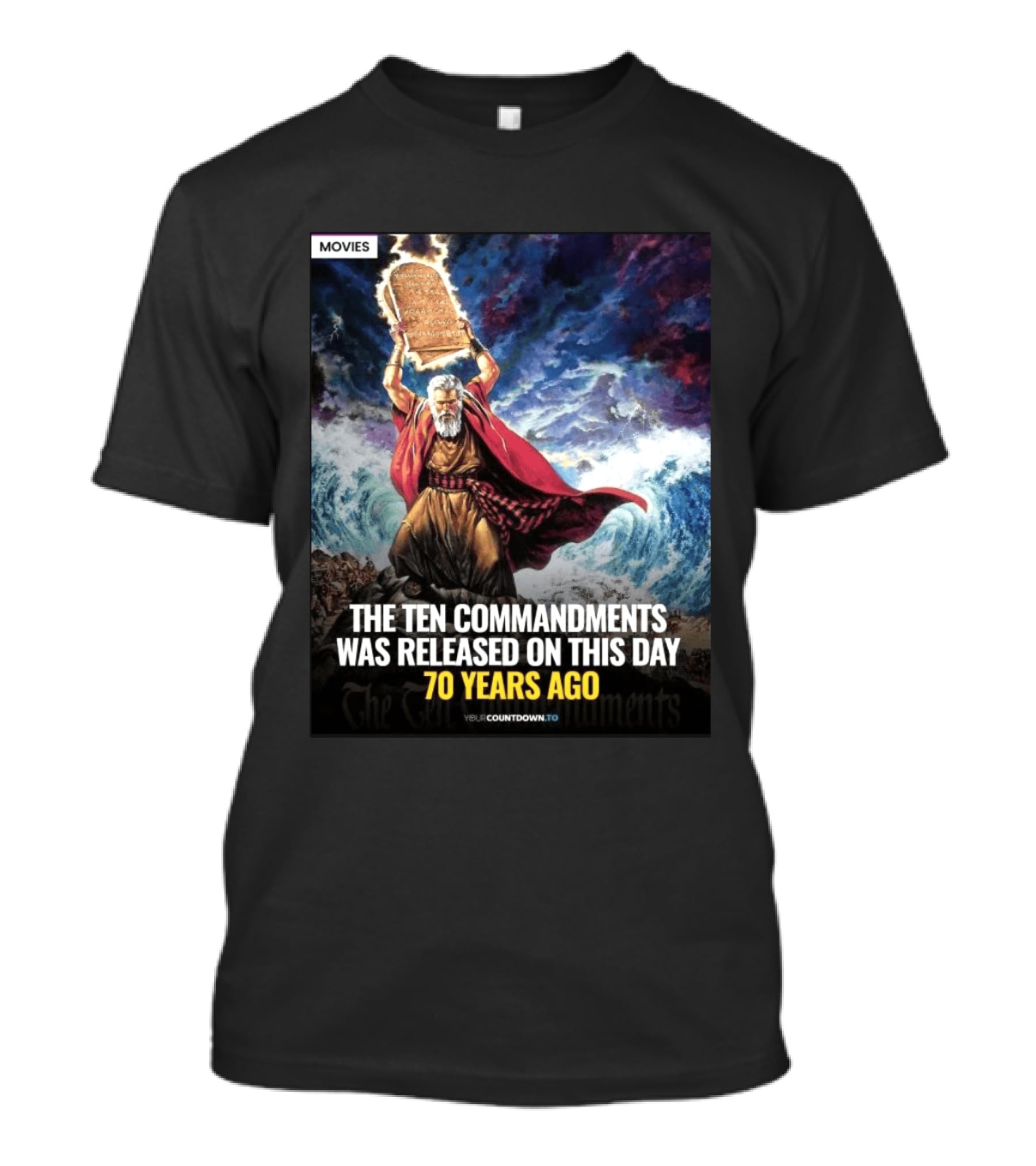 The Ten Commandments 1956 Cecil B. DeMille Epic Moses Parting Sea Anniversary T-Shirt