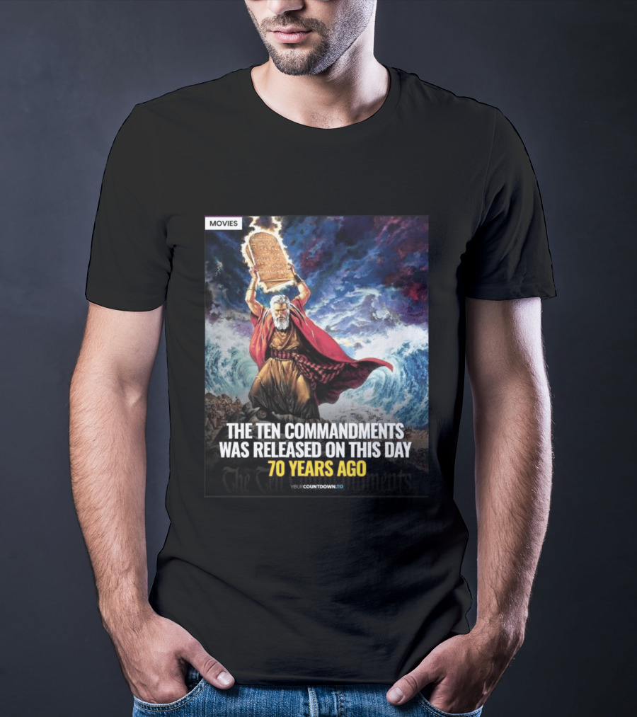 The Ten Commandments 1956 Cecil B. DeMille Epic Moses Parting Sea Anniversary T-Shirt