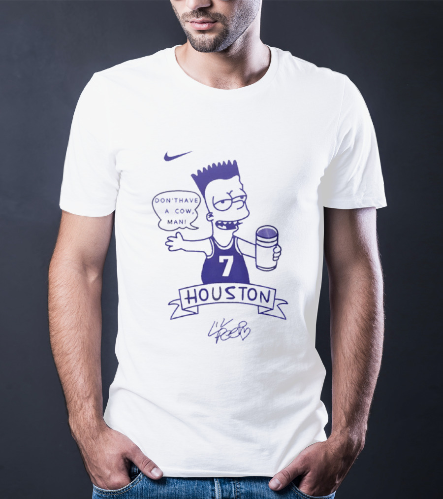 Bart Simpson Nike Houston 7 Don't Have A Cow Man Lil Peep T-Shirt
