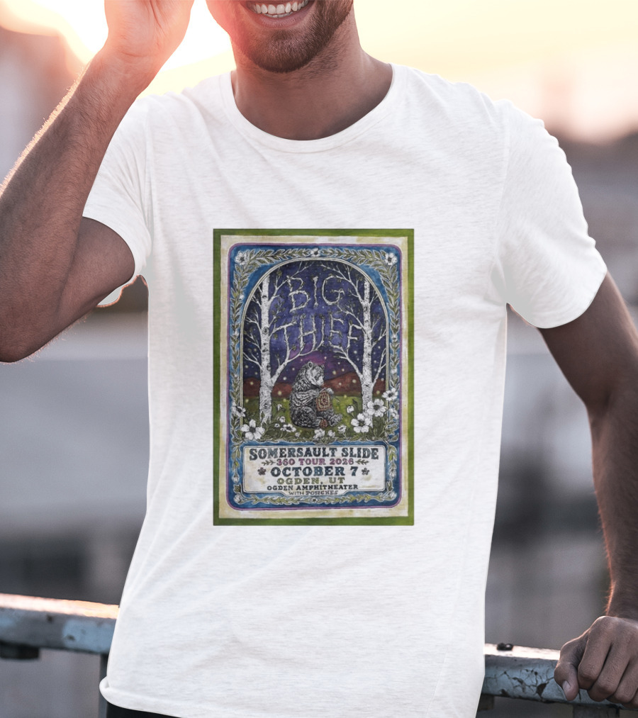 Big Thief Somersault Slide 360 Tour 2026 October 7 Ogden UT Amphitheater With Porches T-Shirt