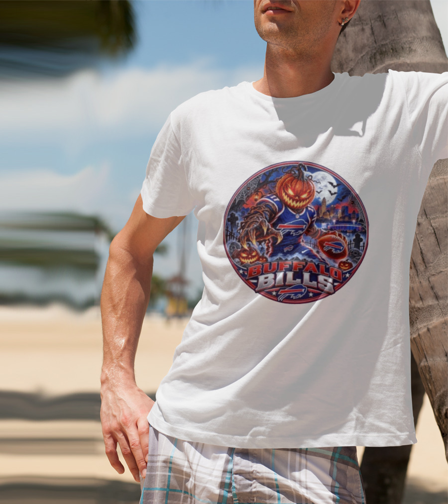 Buffalo Bills Halloween Jack O' Lantern Spooky Night Football T-Shirt