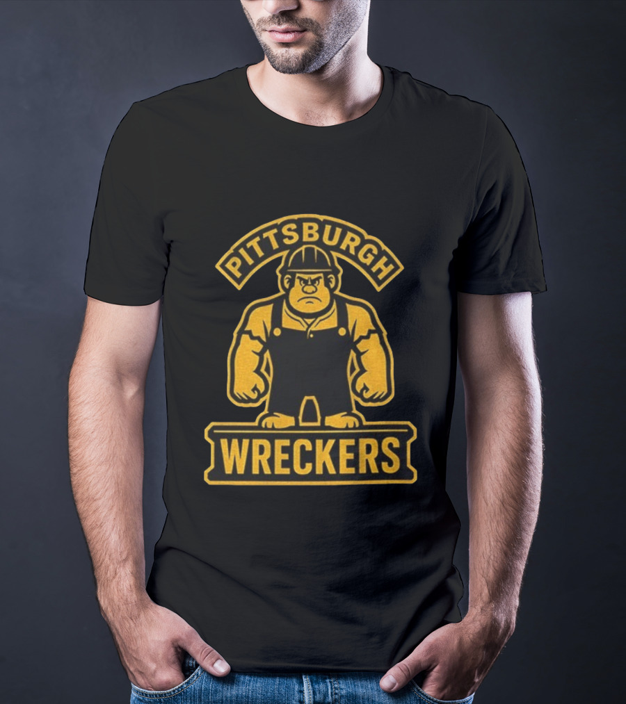 Pittsburgh Wreckers Steelers Pro Football Worker T-Shirt