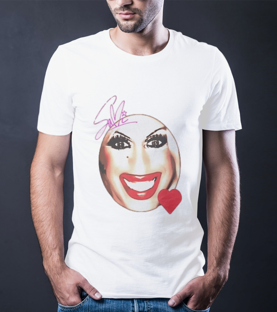 Save Signature Heavy Makeup Smile Red Heart T-Shirt