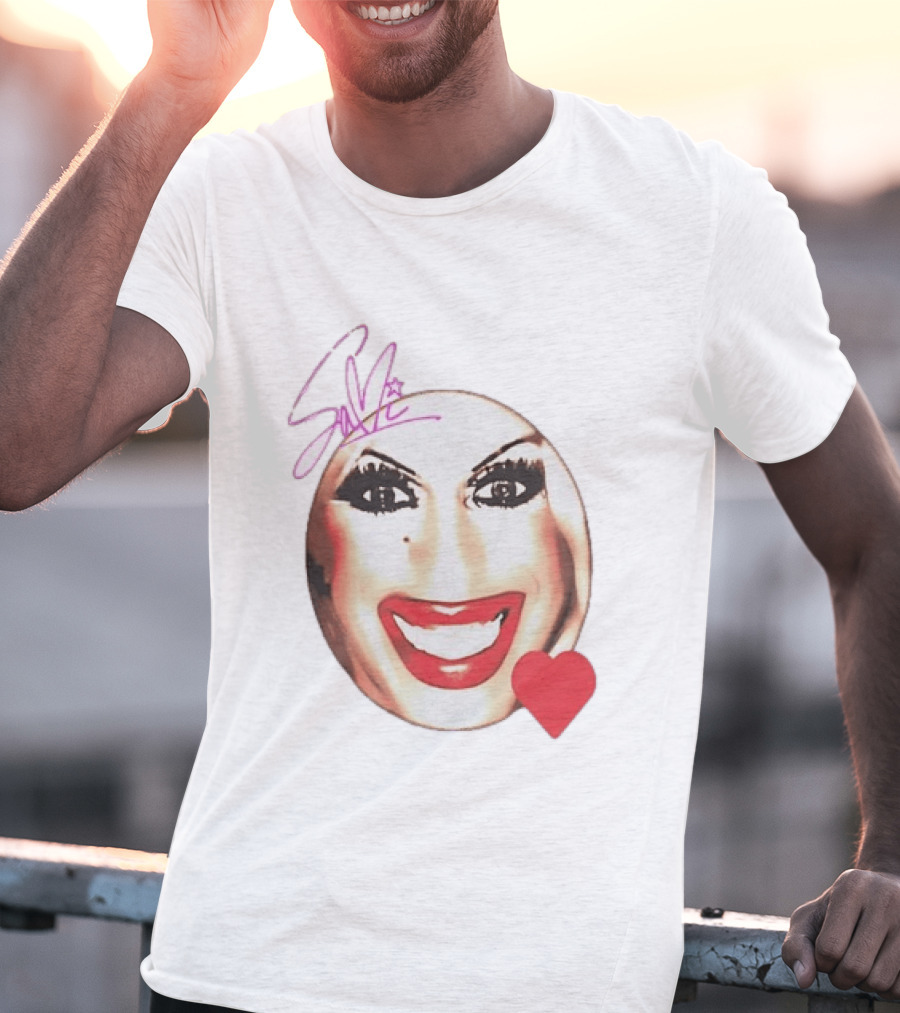 Save Signature Heavy Makeup Smile Red Heart T-Shirt