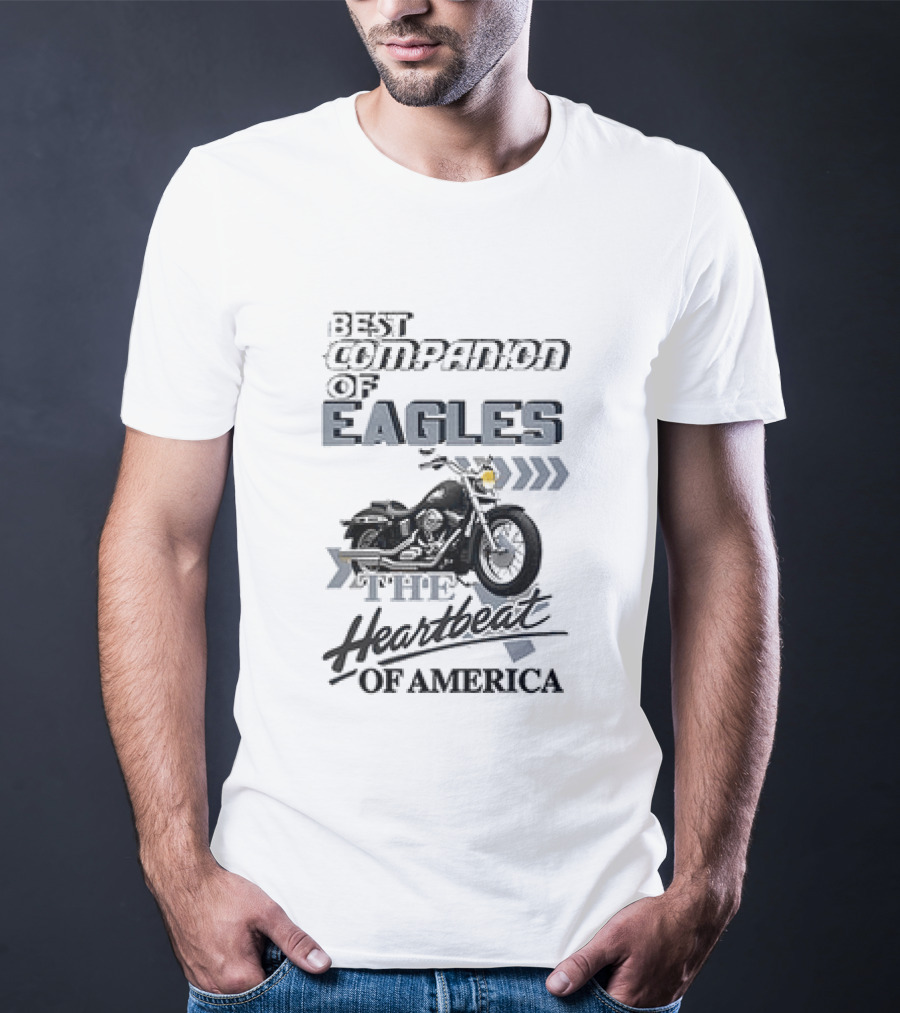 Philadelphia Eagles Best Companion Harley Davidson Heartbeat Of America T-Shirt