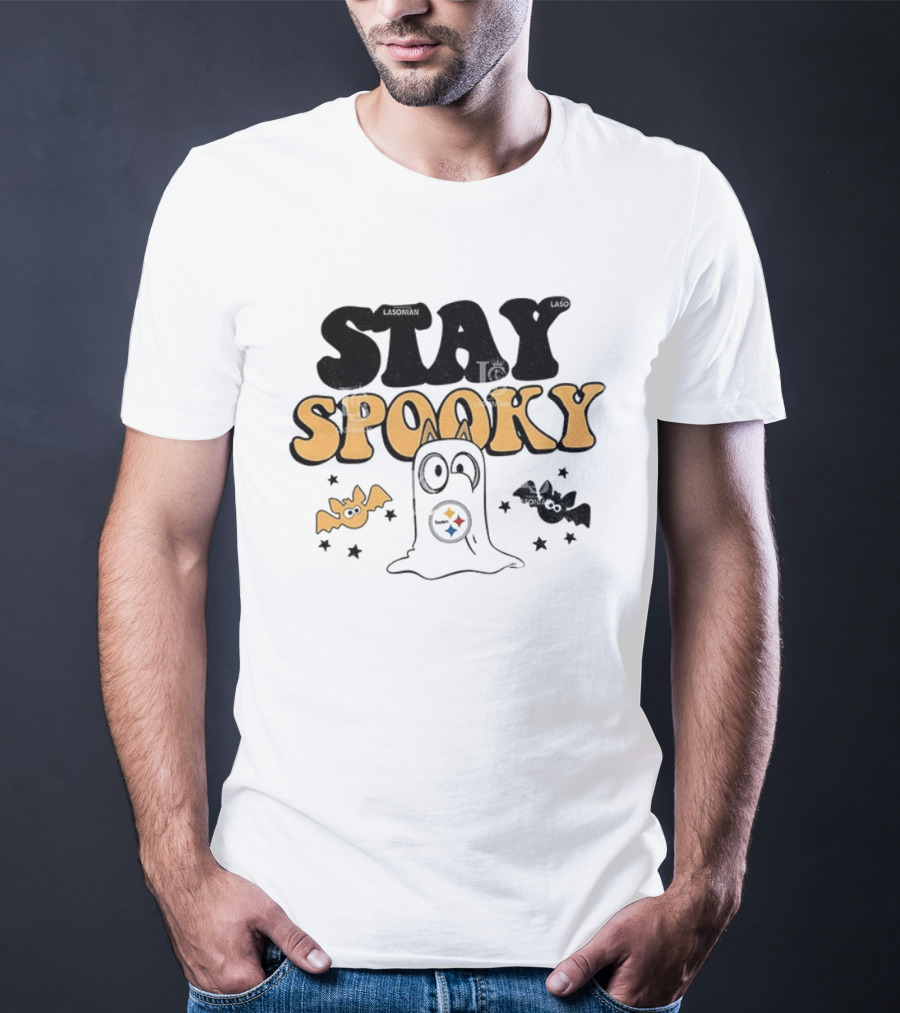 Pittsburgh Steelers Bluey Halloween Stay Spooky Ghost And Bats T-Shirt