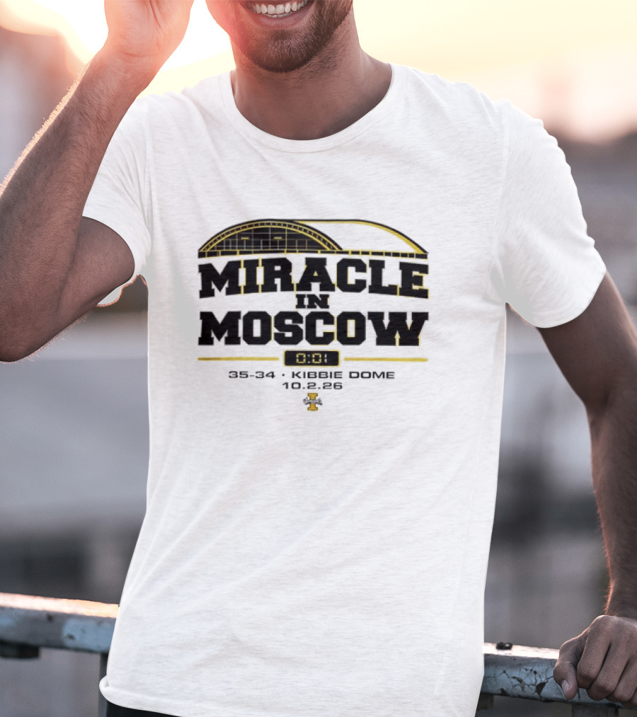 Idaho Vandals Miracle In Moscow 35 34 Kibbie Dome October 2 2026 T-Shirt