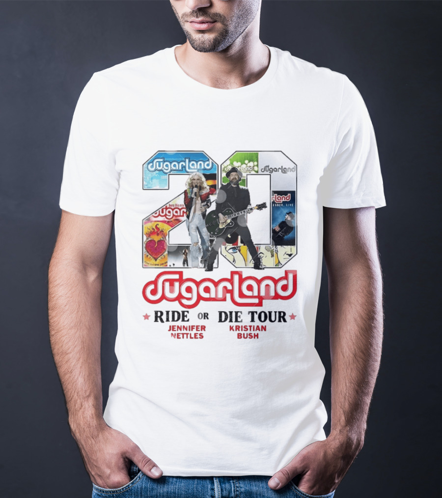 Sugarland Ride Or Die Tour 20 Featuring Jennifer Nettles Kristian Bush T-Shirt
