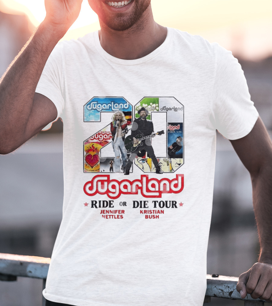 Sugarland Ride Or Die Tour 20 Featuring Jennifer Nettles Kristian Bush T-Shirt