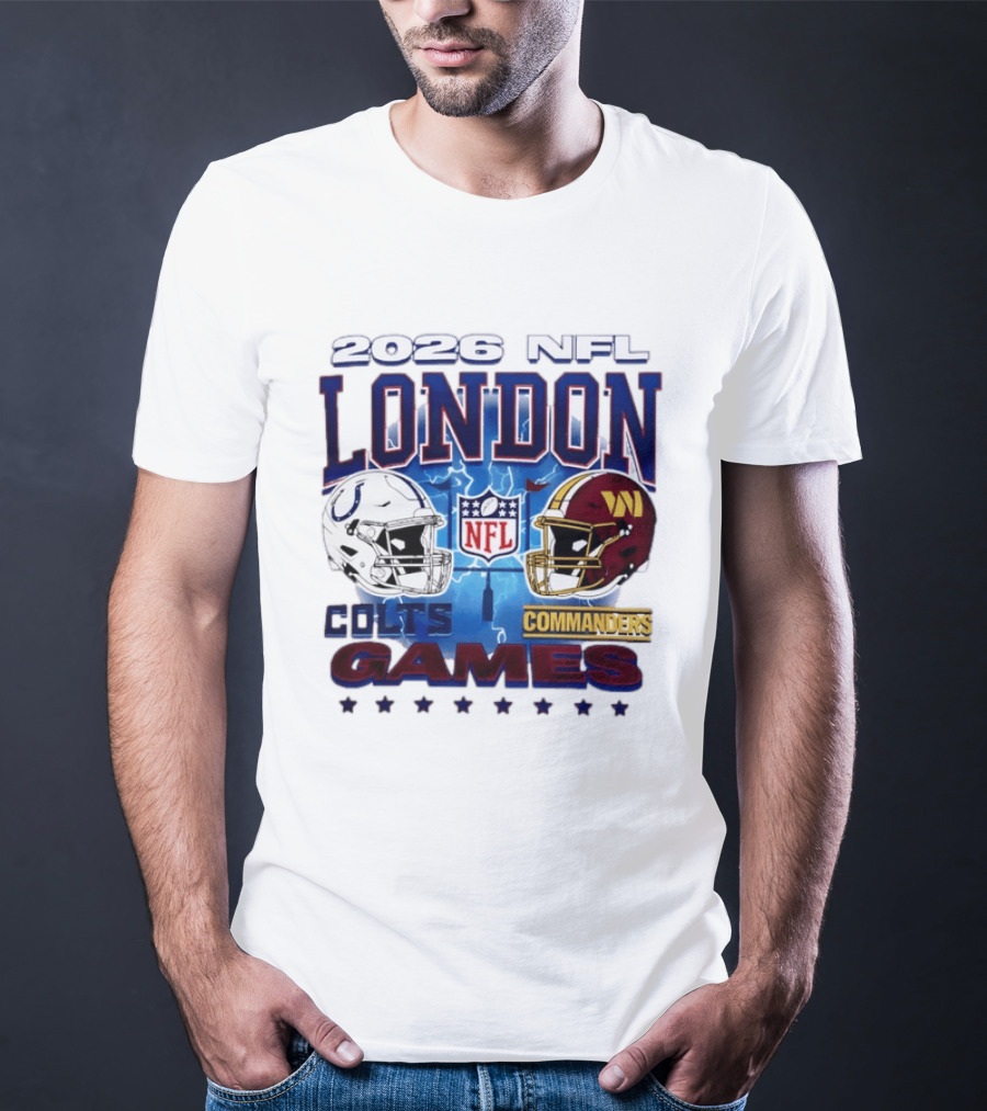 2026 NFL London Colts Commanders Games Helmets T-Shirt
