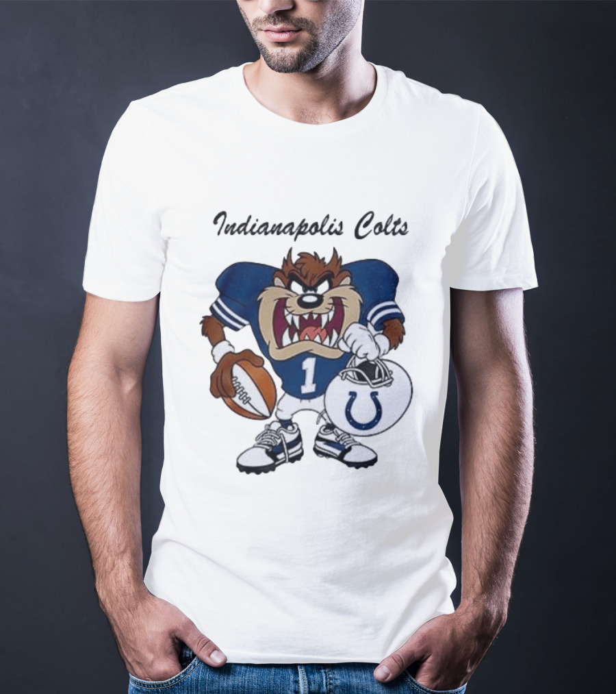 Indianapolis Colts Looney Tunes Taz Football Character Collaboration T-Shirt