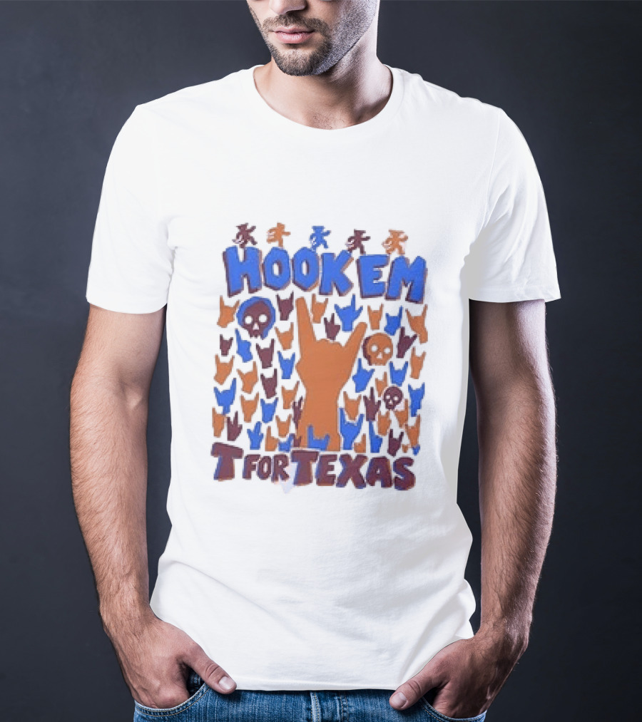 Hook Em For Texas Grateful Dead Collaboration With Longhorns T-Shirt