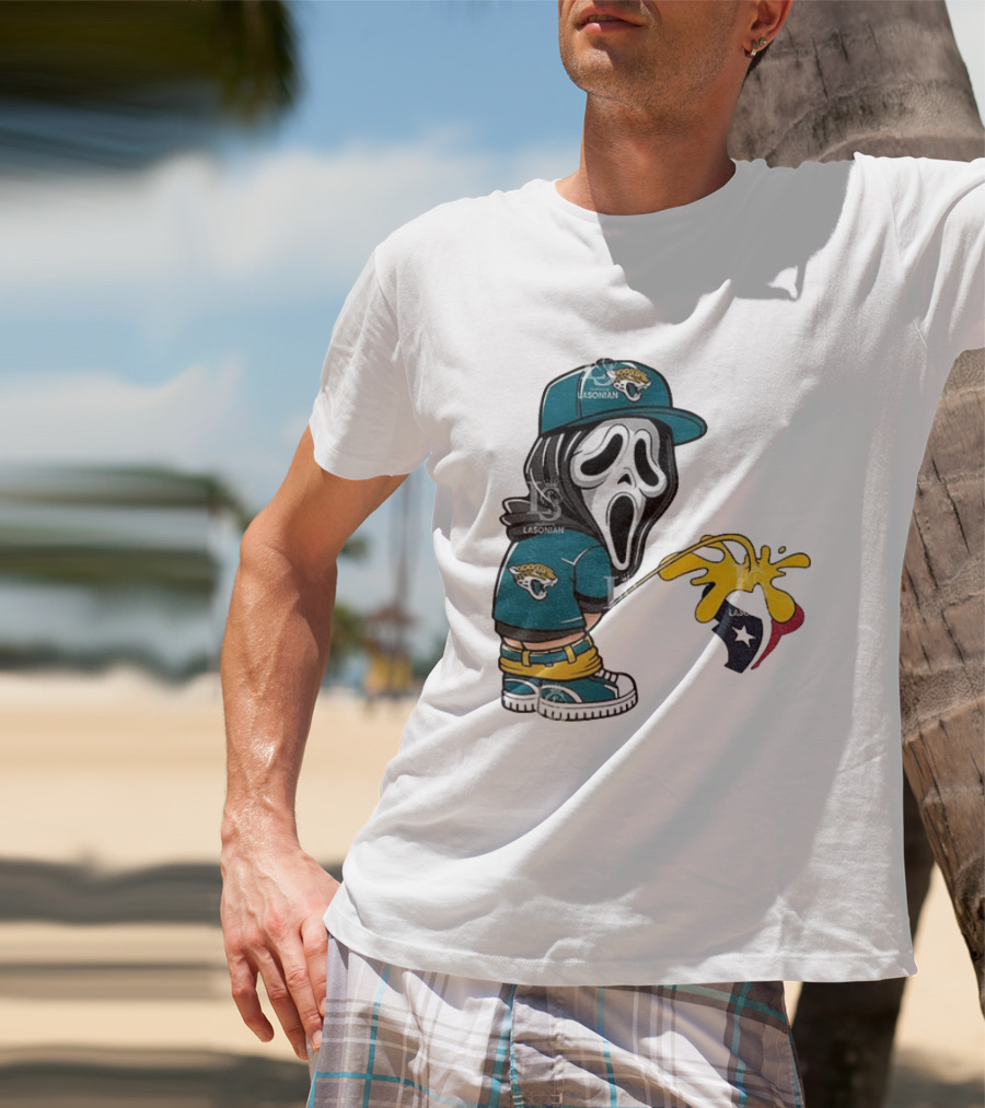 Jacksonville Jaguars Ghostface Pissing On Houston Texans T-Shirt