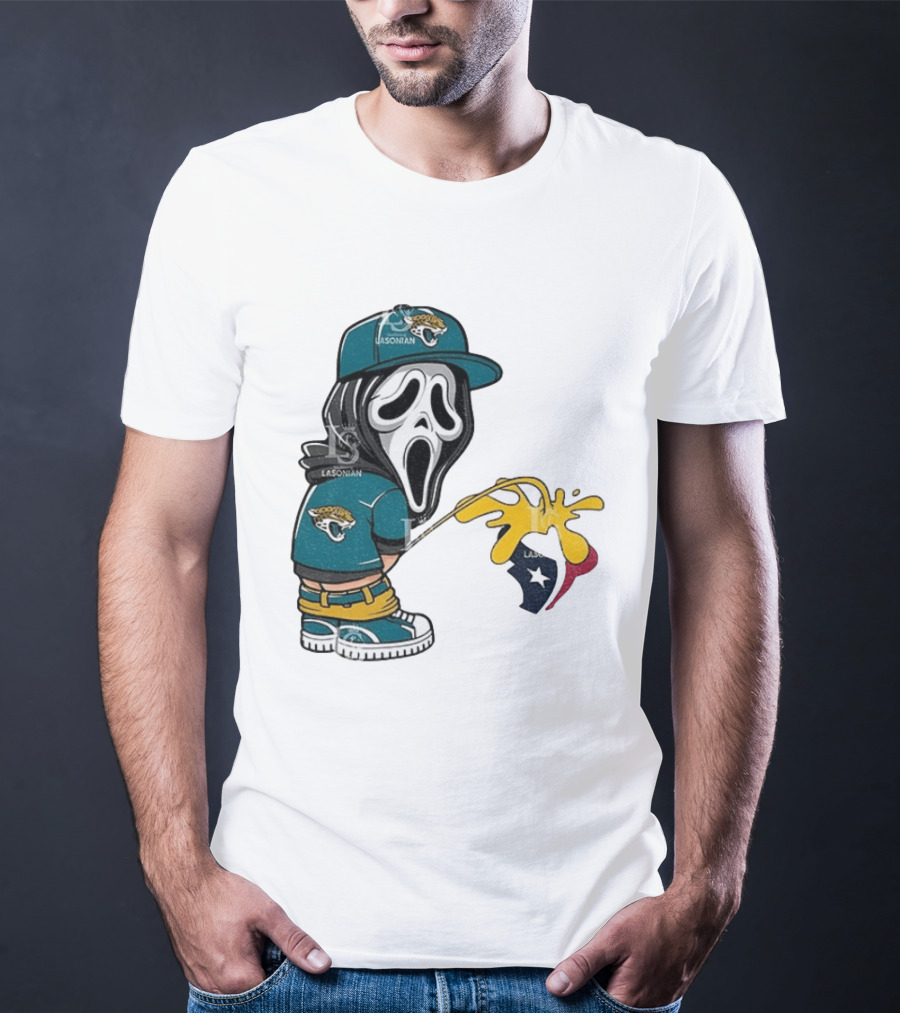 Jacksonville Jaguars Ghostface Pissing On Houston Texans T-Shirt