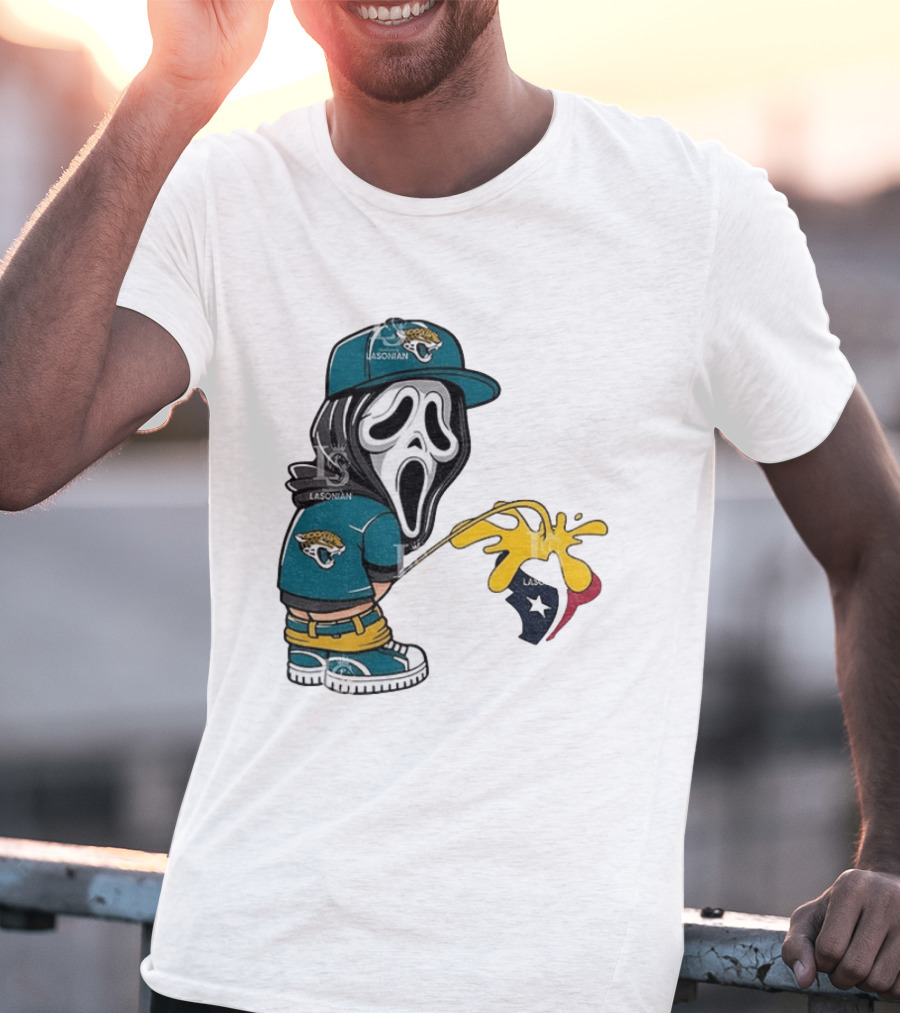 Jacksonville Jaguars Ghostface Pissing On Houston Texans T-Shirt