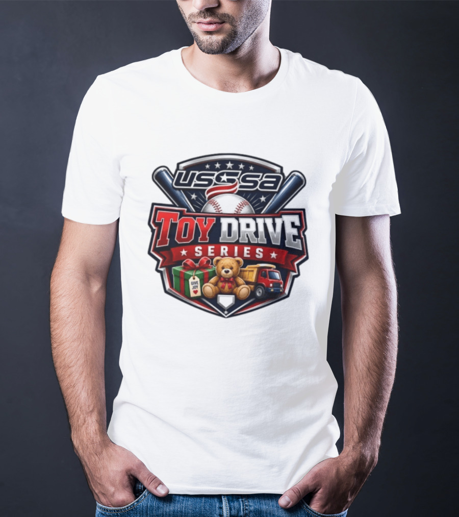 USSSA Toy Drive Series Teddy Bear Truck Give Joy Baseball Tournament T-Shirt