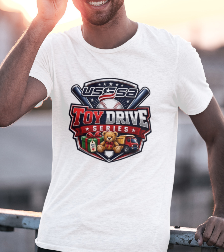 USSSA Toy Drive Series Teddy Bear Truck Give Joy Baseball Tournament T-Shirt