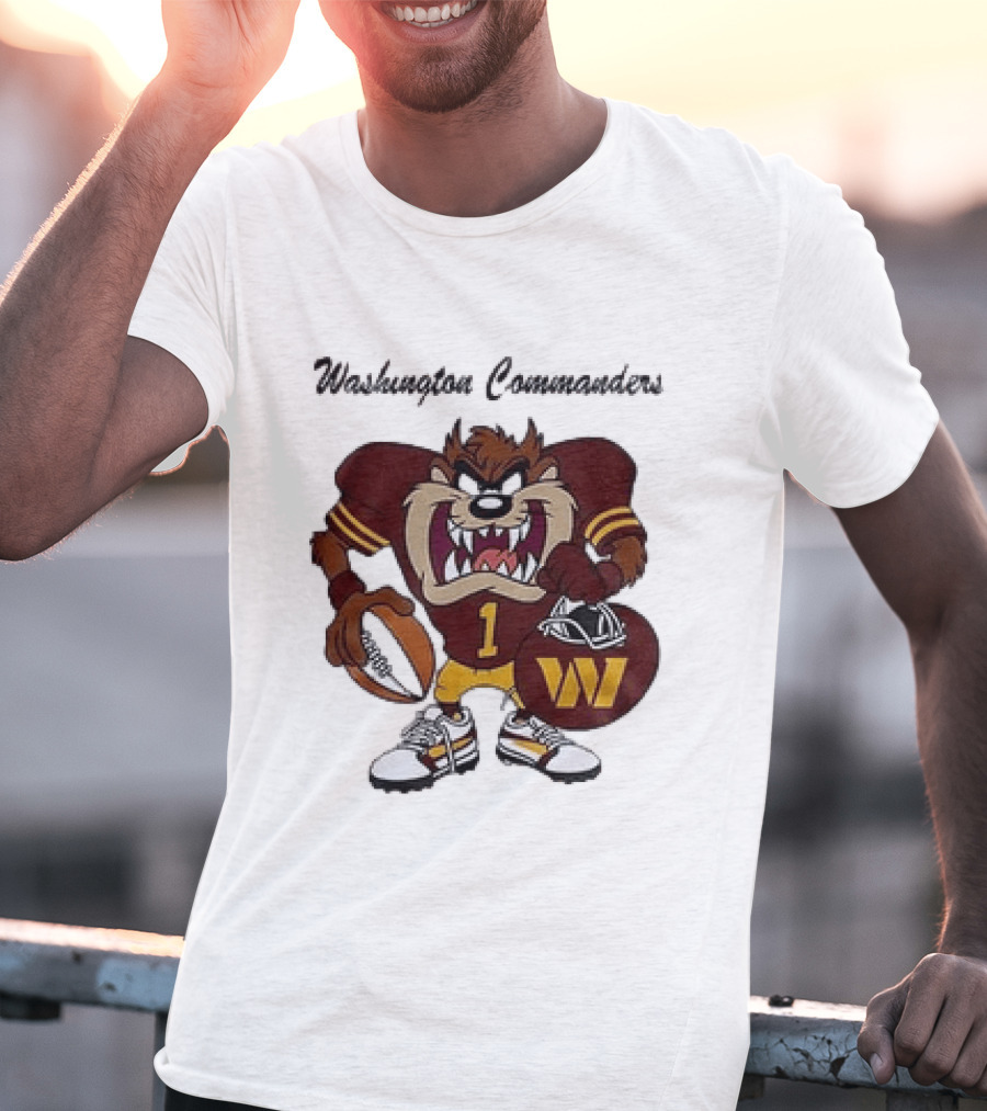 Washington Commanders Taz Looney Tunes Collaboration Football Fan Gear T-Shirt