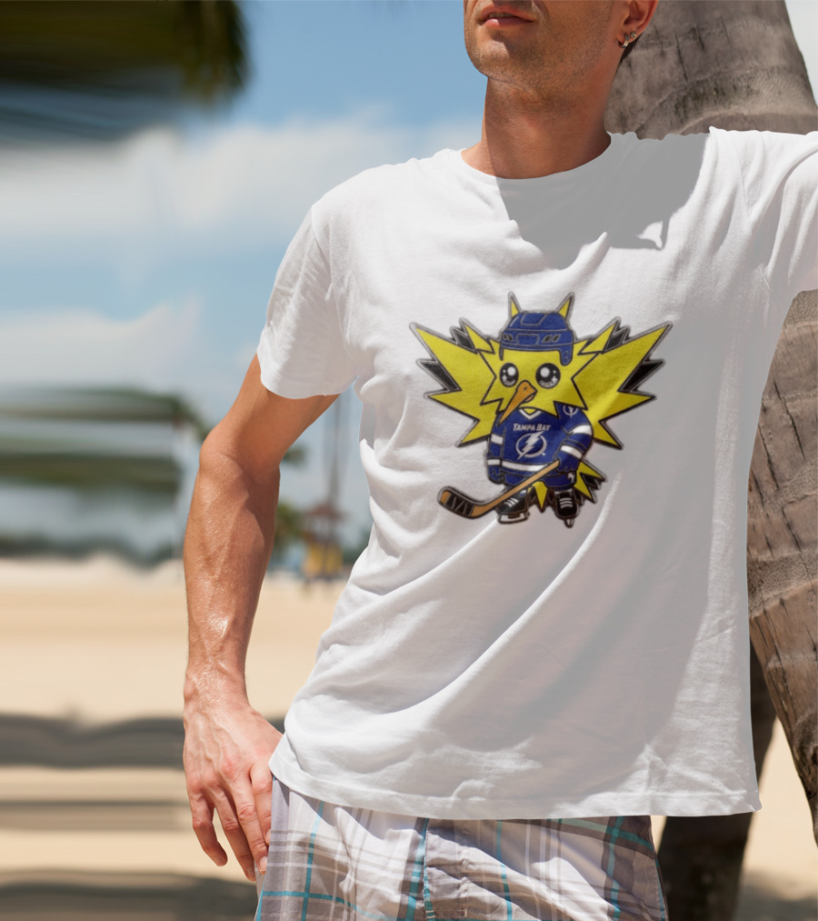 Zapdos Tampa Bay Lightning NHL Pokemon Hockey Cartoon T-Shirt