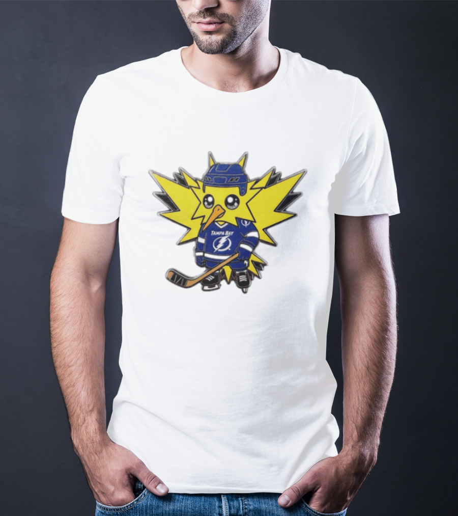 Zapdos Tampa Bay Lightning NHL Pokemon Hockey Cartoon T-Shirt