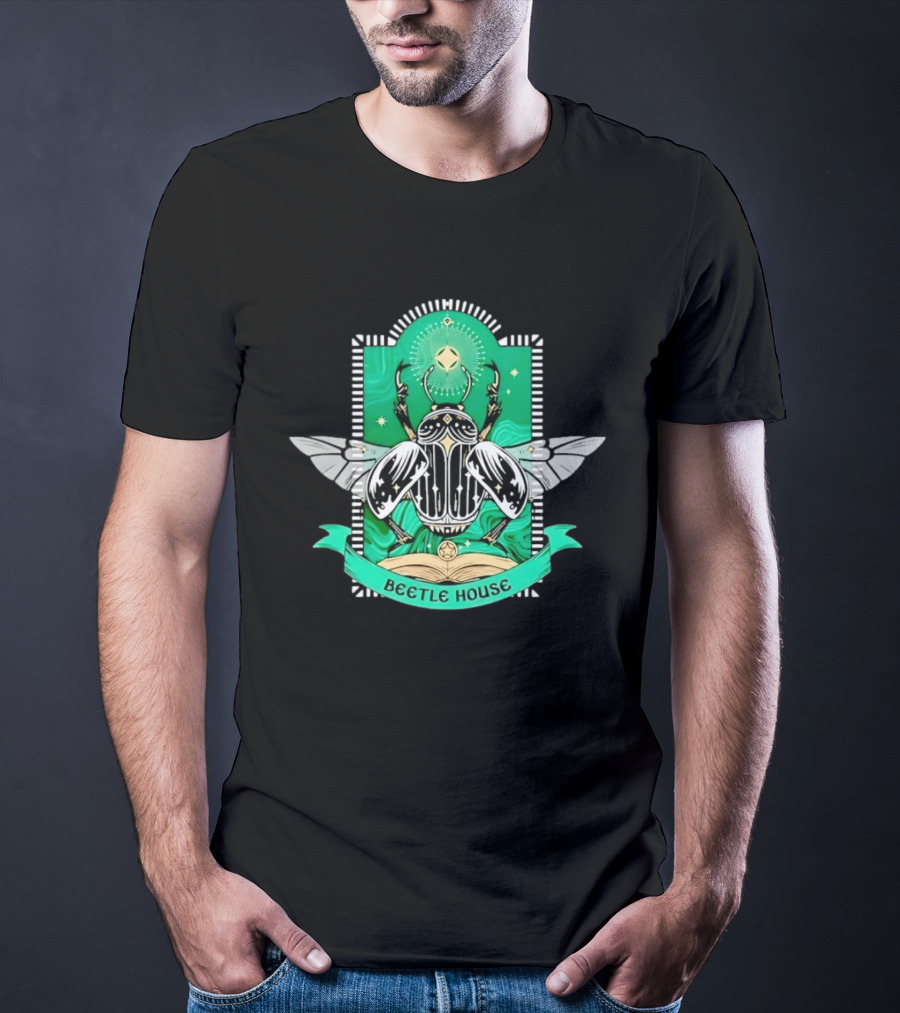 Beetle House Occult Insect Scarab Gothic Mystical Symbolism T-Shirt