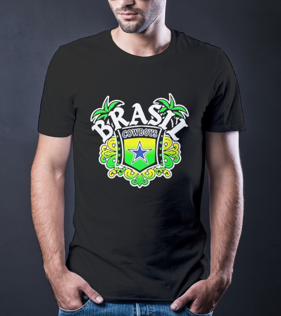 Brasil Cowboys Brazil Badge Palm Stars T-Shirt