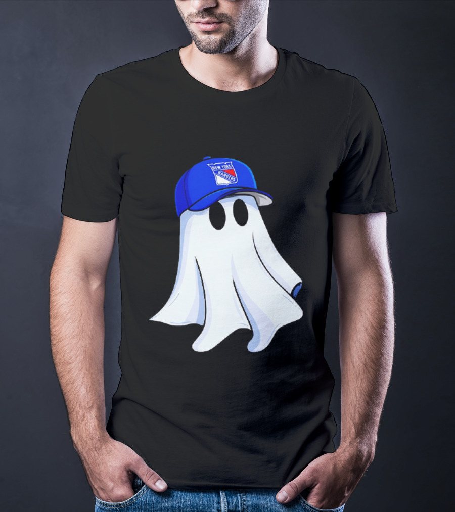 New York Rangers Ghost With Blue Cap Halloween T-Shirt