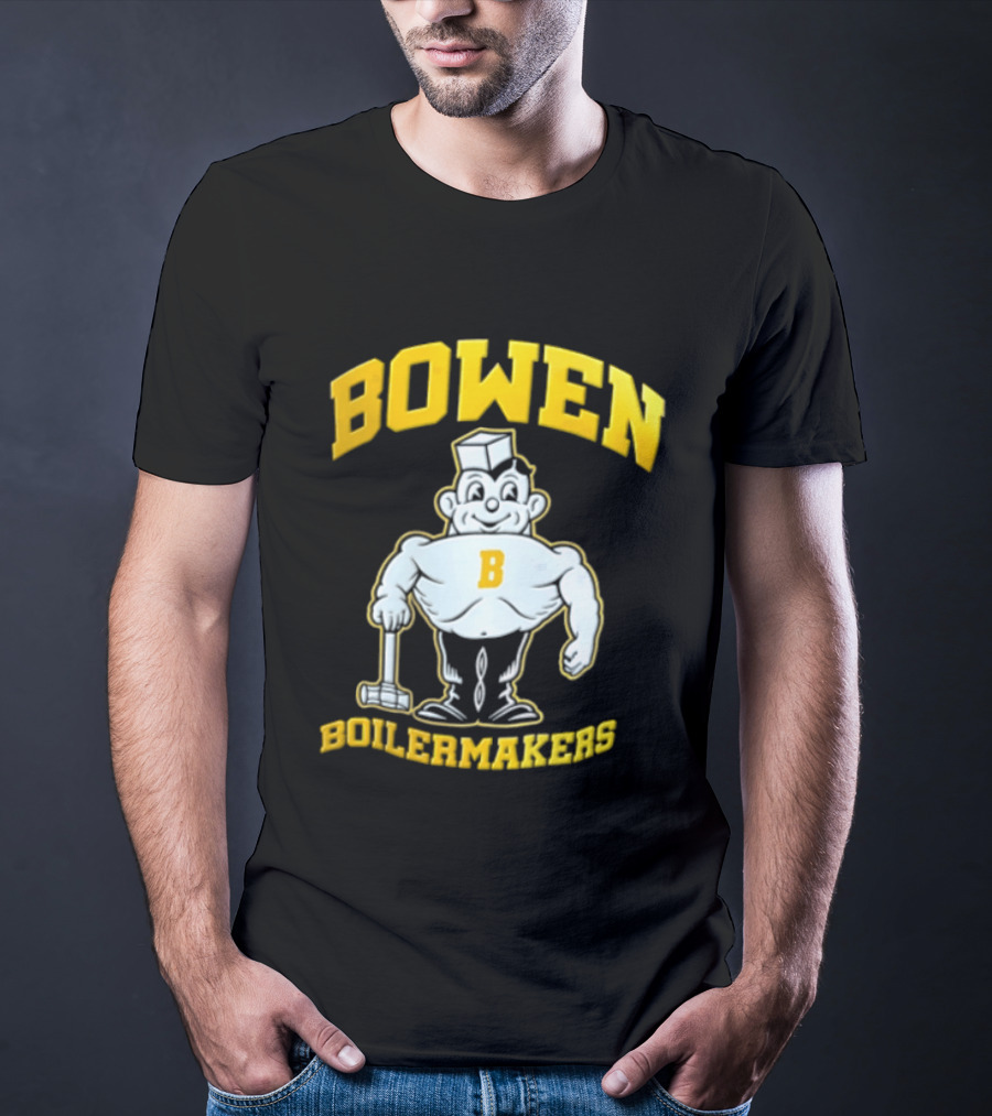 Bowen Purdue Boilermakers Muscular Cartoon T-Shirt
