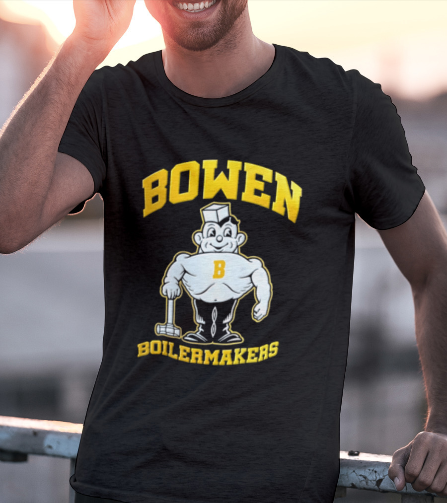 Bowen Purdue Boilermakers Muscular Cartoon T-Shirt