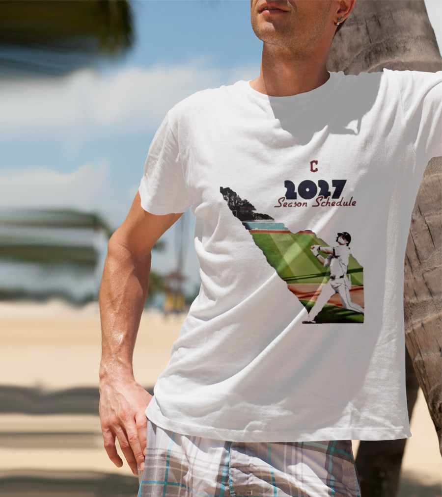 Cleveland Baseball 2027 Season Schedule Batter Action T-Shirt