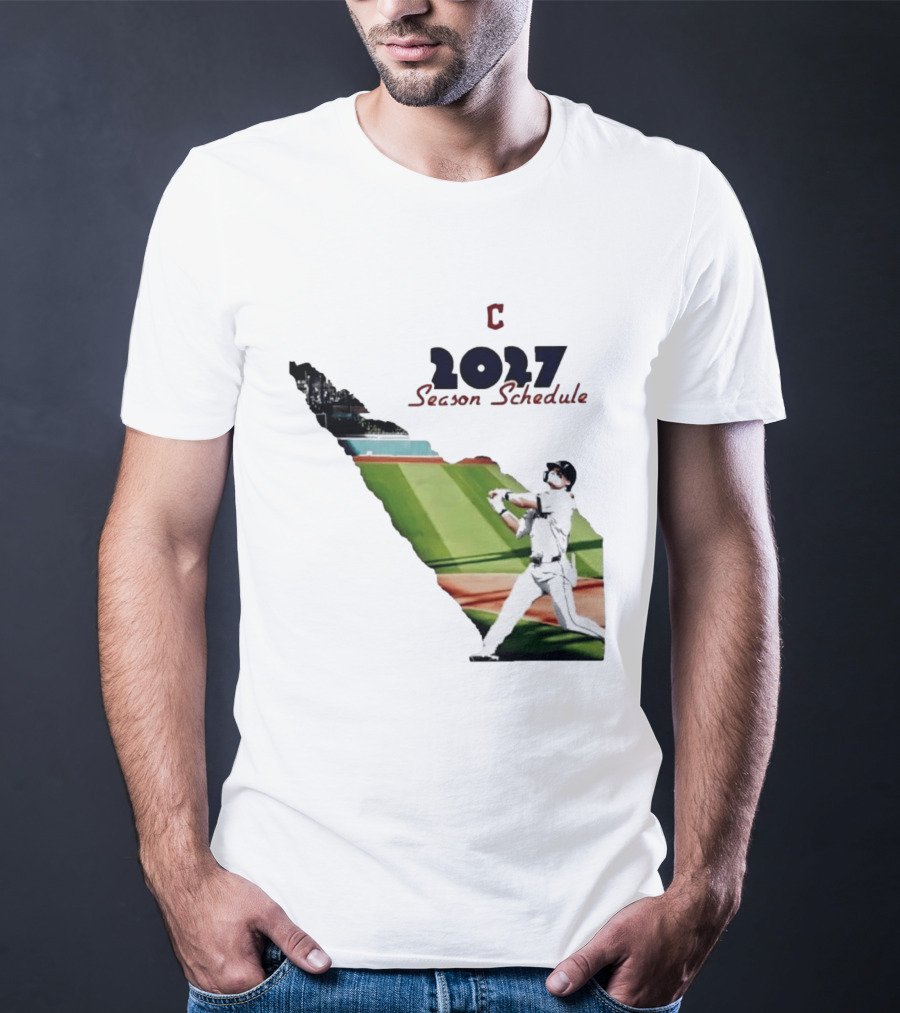 Cleveland Baseball 2027 Season Schedule Batter Action T-Shirt
