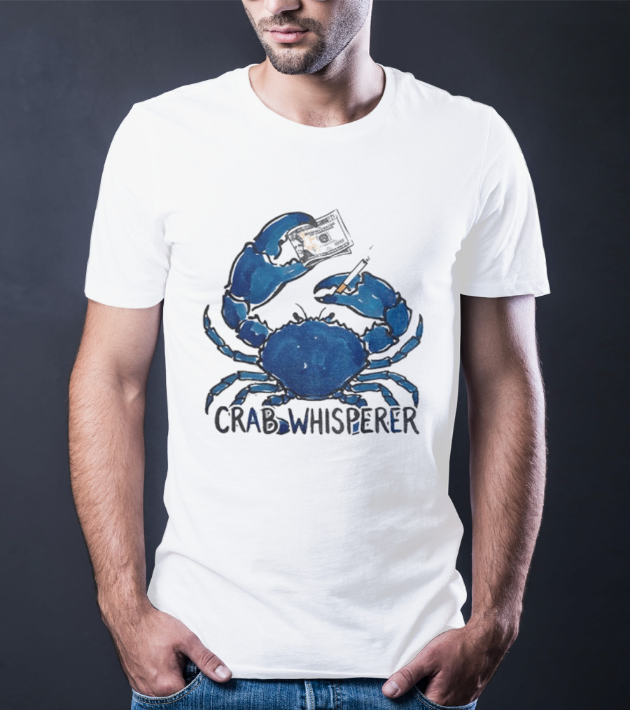 Crab Whisperer Blue Crab Holding Paintbrush Meme T-Shirt