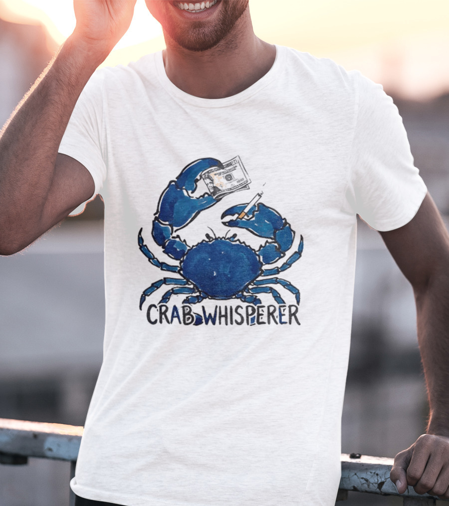Crab Whisperer Blue Crab Holding Paintbrush Meme T-Shirt