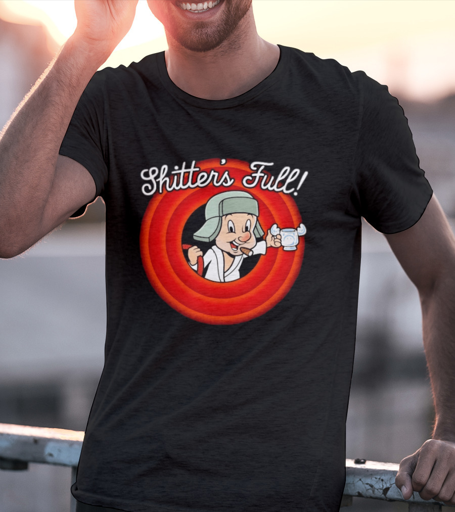Shitter's Full Cousin Christmas Vacation Cartoon Character Cigar And Robe T-Shirt