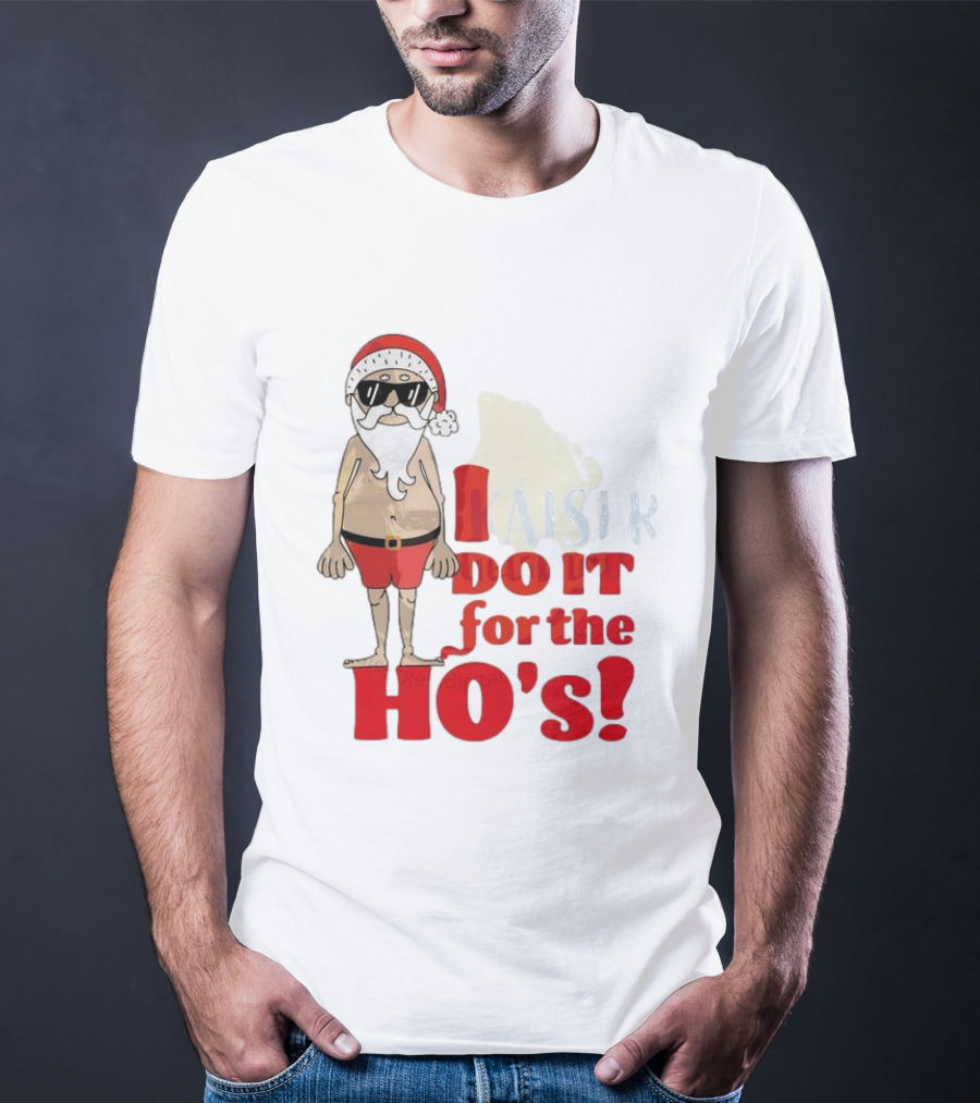 Santa Claus I Do It For The Ho's Funny Christmas Topless Sunglasses T-Shirt