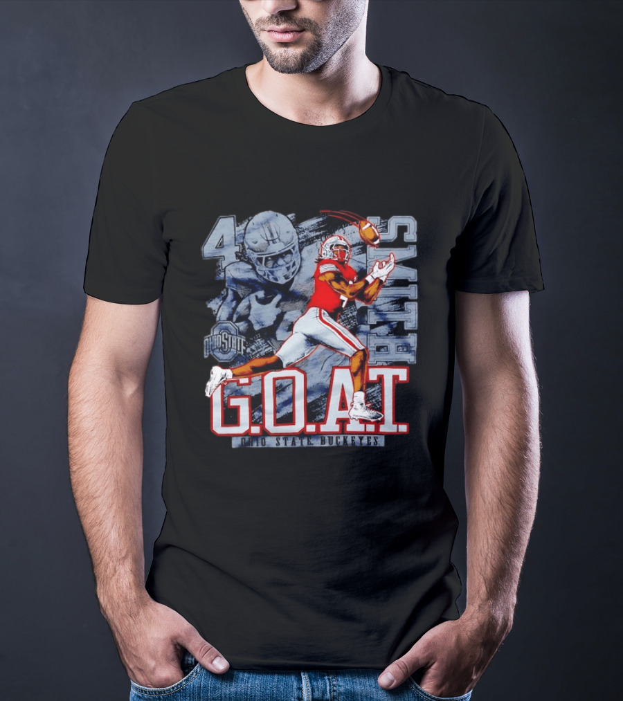 Ohio State Buckeyes G.O.A.T Jaxon Smith Njigba Football 4 T-Shirt
