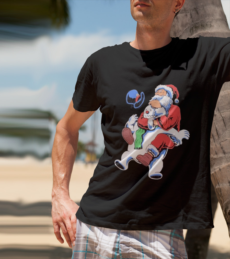 Jiu Jitsu Santa Rear Naked Choke Snowman Christmas T-Shirt