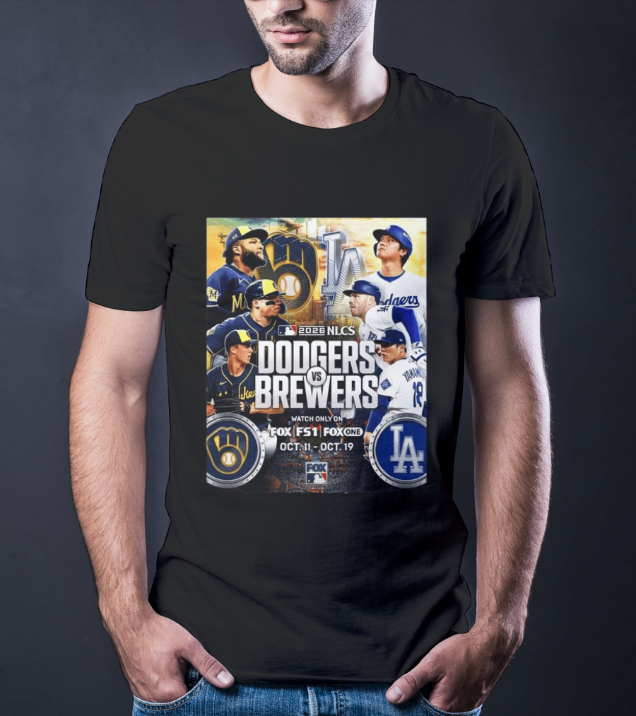 2026 NLCS Dodgers Vs Brewers MLB Showdown On Fox Oct 11 19 T-Shirt
