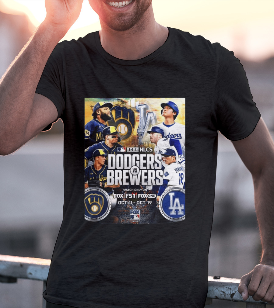 2026 NLCS Dodgers Vs Brewers MLB Showdown On Fox Oct 11 19 T-Shirt