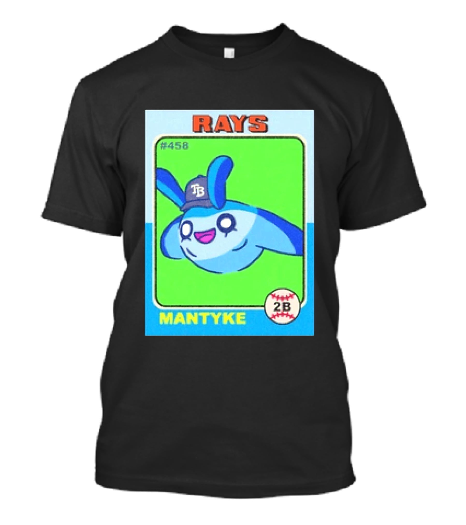 Rays Mantyke Tampa Bay No 458 Baseball Card TB T-Shirt