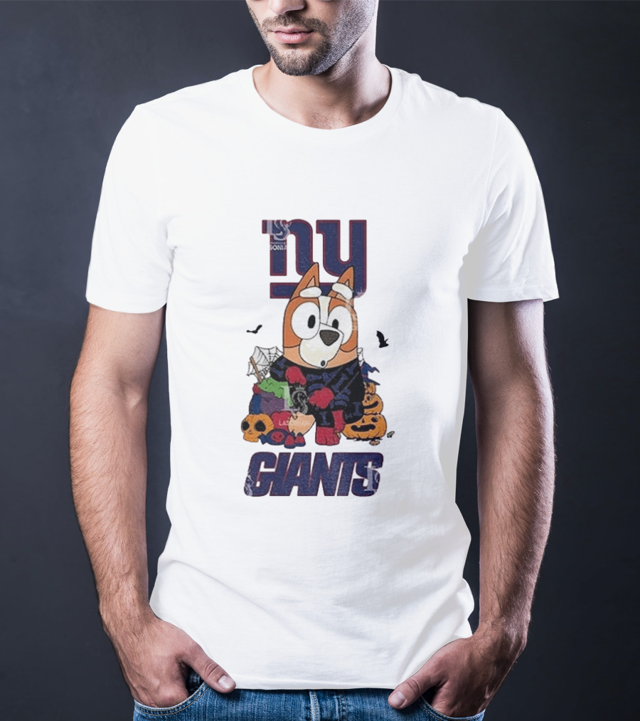 New York Giants Bluey Halloween 2026 Pumpkin Celebration T-Shirt