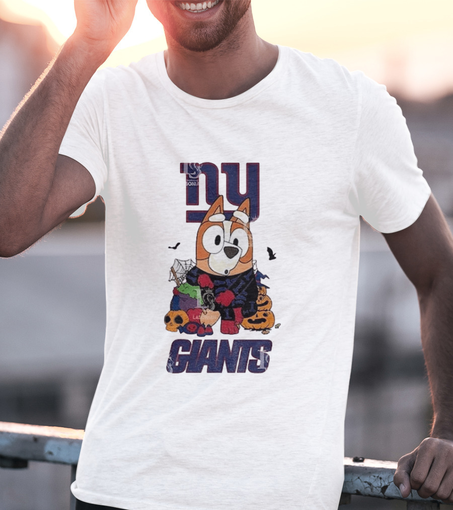 New York Giants Bluey Halloween 2026 Pumpkin Celebration T-Shirt