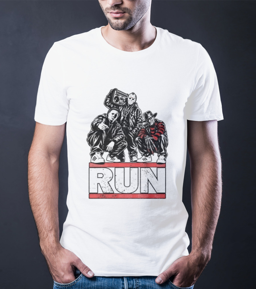 Run Horror Hip Hop Michael Myers Jason Freddy T-Shirt